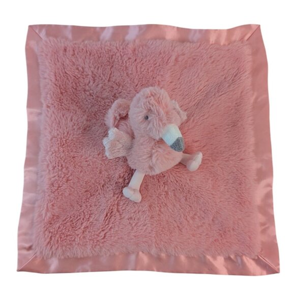 Cloud Island Pink Flamingo Lovey 14" Baby Security Blanket Bird Satin Trim - Picture 3 of 6